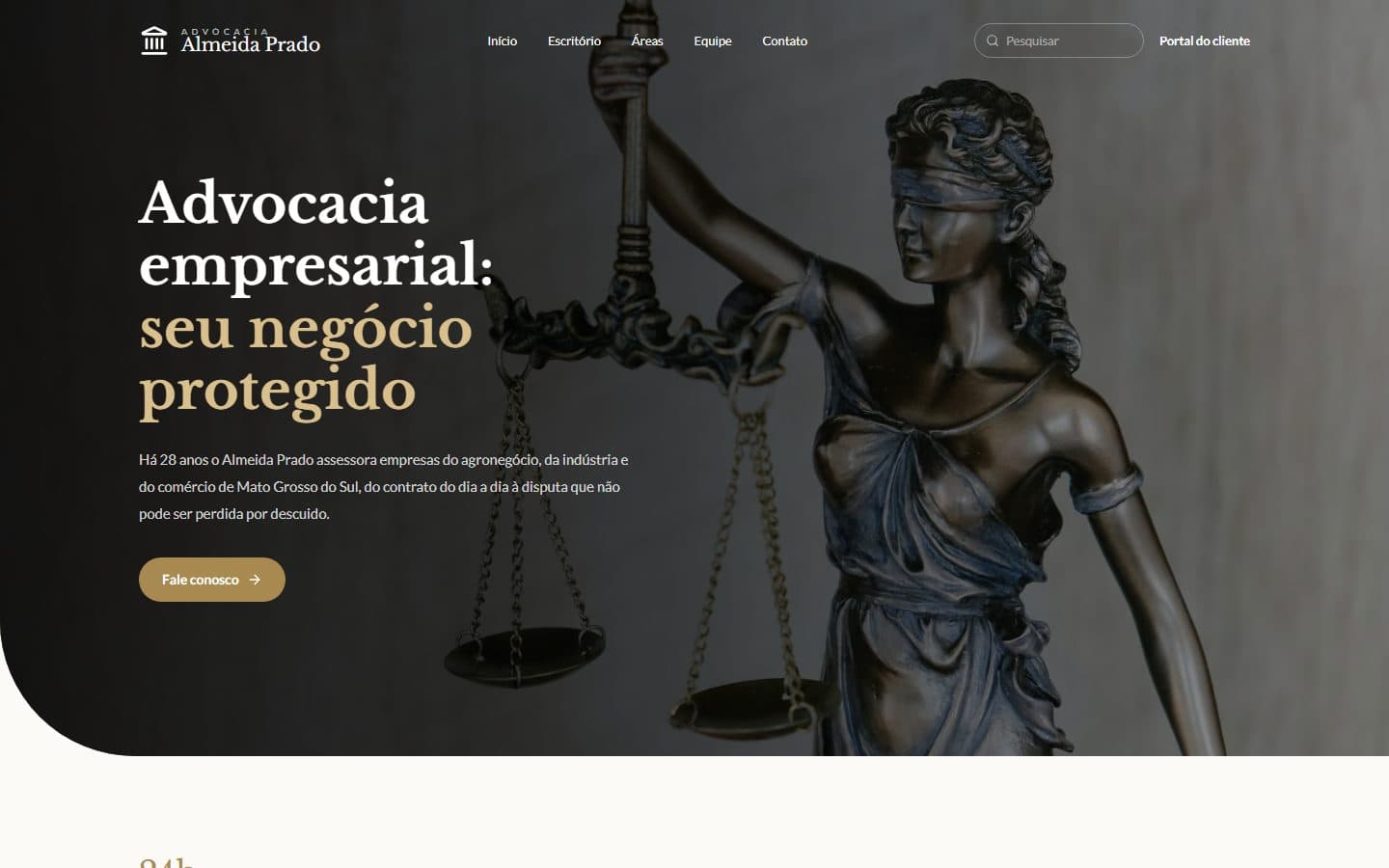 Primeira tela do site Almeida Prado
